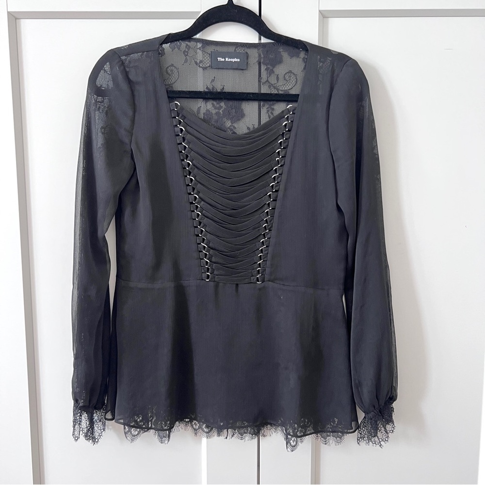 The Kooples Long Sleeve Lace Blouse - Picture 2 of 6